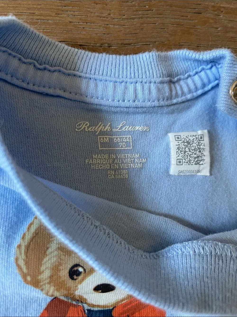 Ralph Lauren Baby Boys Polo Bear Cotton Jersey T-Shirt Size 6 Months